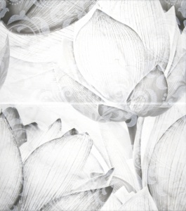 Каррарский Мрамор Панно цветы 1609-0019 45х50 (компл. из 2-х шт)